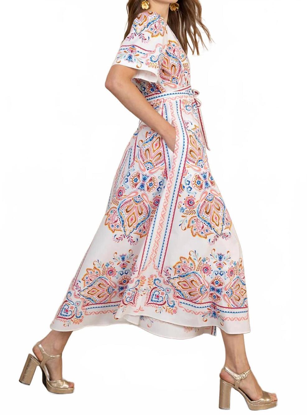 NEW HALE BOB mona poplin maxi dress in pink - Picture 3 of 4
